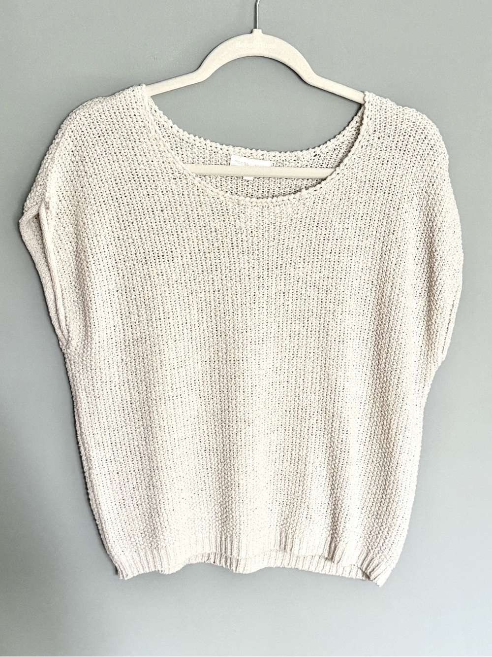 moon & madison Cream Scoop Neck Knit Top